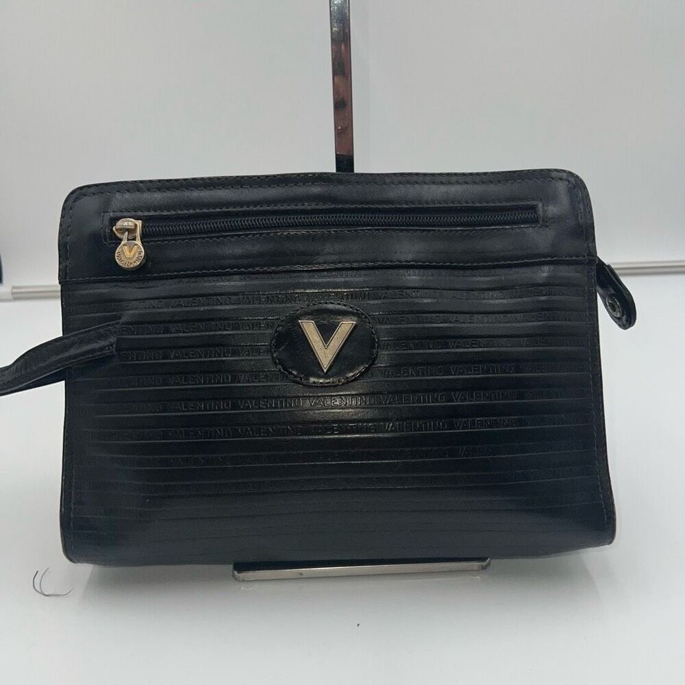 Mario Valentino Vintage Signature Leather Clutch/Wristlet
